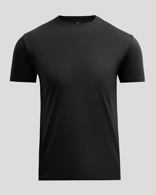 Black Pima Cotton Blend Crew