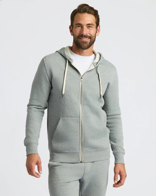 Dark Heather Gray Full Zip Fleece Hoodie & Jogger 2-Pack