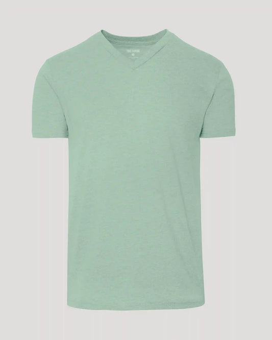 Heather Slate Green Classic V-Neck