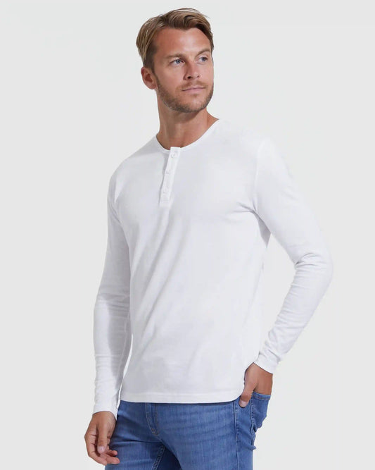 All White Classic Henley 3-Pack