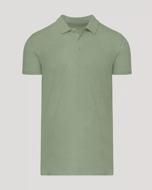 Dark Heather Bay Green Short Sleeve Tall Polo